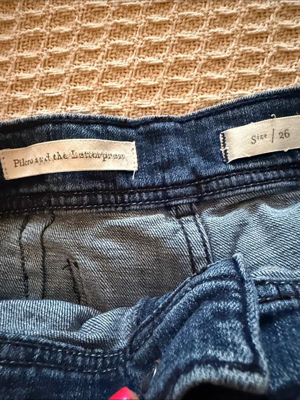 Pilcro and the Letterpress Wide-Leg Cropped Jeans in Medium Blue Denim - Picture 6 of 10
